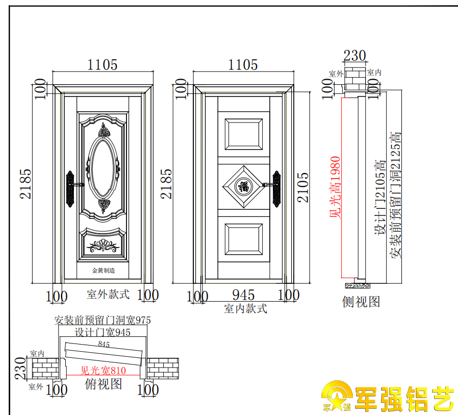 蘑菇在线视频一区大门尺寸多大合适 蘑菇在线视频一区大门见光尺案例