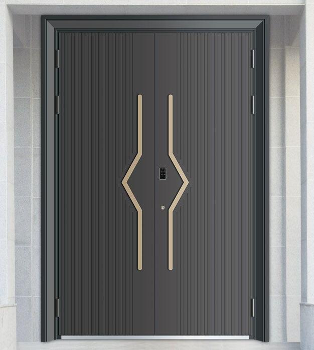 精雕铸铝门双开门